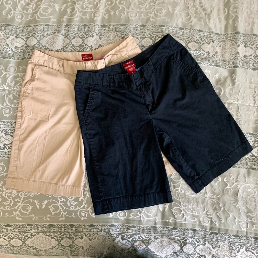 2 pairs Merona Bermuda shorts, size 10